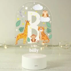 Personalised Animal Alphabet Colour Changing Night LED Light
