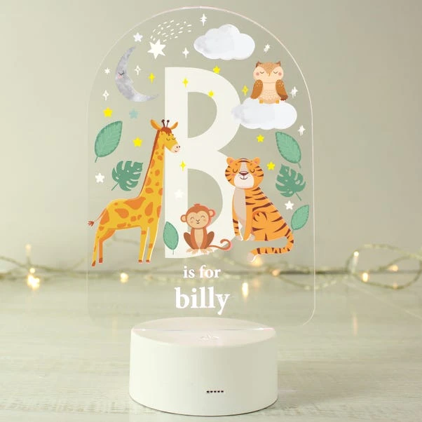 Personalised Animal Alphabet Colour Changing Night LED Light 3 Personalised Animal Alphabet Colour Changing Night LED Light