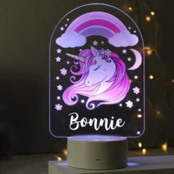 Personalised Pink Unicorn Colour Changing Night LED Light -Personalised Sales Shop 30878380 alt02