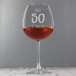 Personalised Birthday Bottle Of Wine Glass