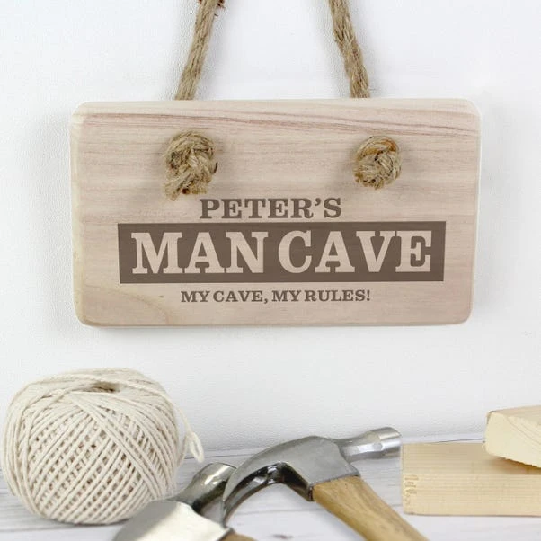 Personalised Man Cave Wooden Sign 3 Personalised Man Cave Wooden Sign