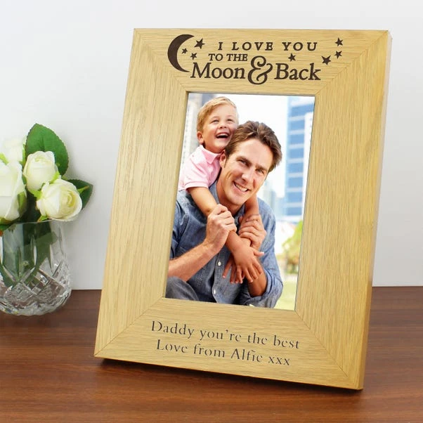 Personalised To The Moon And Back Oak Effect Portrait Photo Frame 3 Personalised To The Moon And Back Oak Effect Portrait Photo Frame