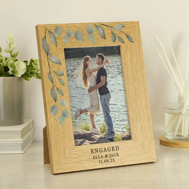 Personalised Botanical Oak Effect Portrait Photo Frame 6 Personalised Botanical Oak Effect Portrait Photo Frame - Image 4