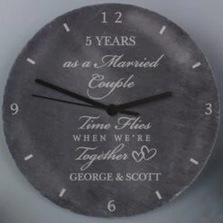 Personalised Anniversary Slate Wall Clock 9 Personalised Anniversary Slate Wall Clock -Personalised Sales Shop 30880896 alt02