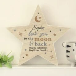 Personalised Love You To The Moon And Back Wooden Star Ornament 8 Personalised Love You To The Moon And Back Wooden Star Ornament -Personalised Sales Shop 30893074 alt01