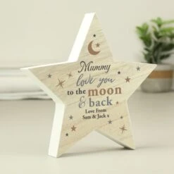 Personalised Love You To The Moon And Back Wooden Star Ornament 9 Personalised Love You To The Moon And Back Wooden Star Ornament -Personalised Sales Shop 30893074 alt02