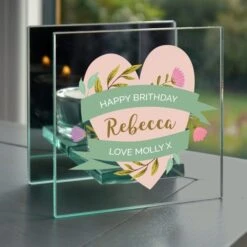 Personalised Floral Heart Mirrored Glass Tealight Holder 9 Personalised Floral Heart Mirrored Glass Tealight Holder -Personalised Sales Shop 30897488 alt02