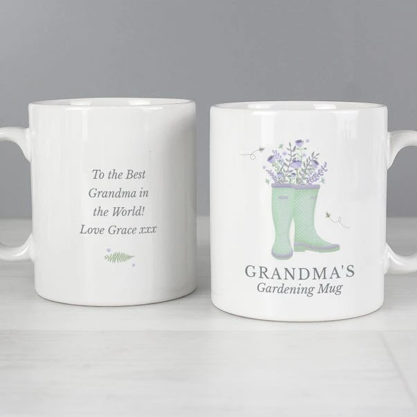 Personalised Floral Wellies Mug 3 Personalised Floral Wellies Mug