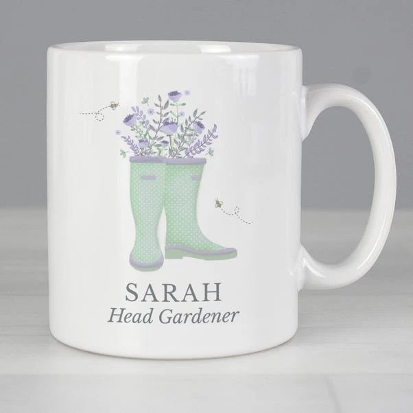 Personalised Floral Wellies Mug 4 Personalised Floral Wellies Mug - Image 2
