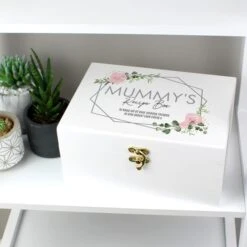 Personalised Abstract Rose White Wooden Memory Box -Personalised Sales Shop 30897516 alt02