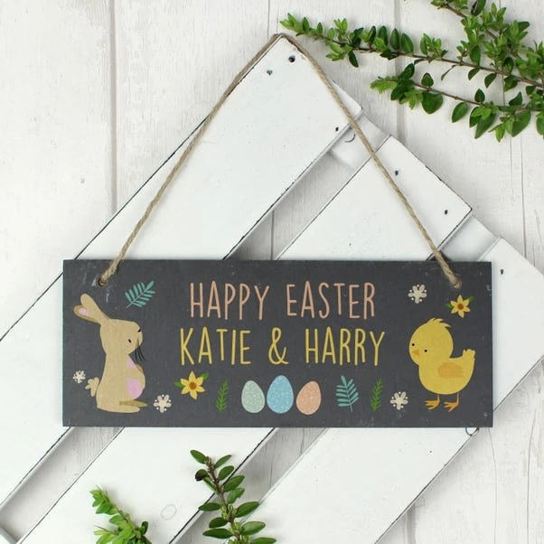 Personalised Easter Egg Hunt Slate Hanging Sign 4 Personalised Easter Egg Hunt Slate Hanging Sign - Image 2