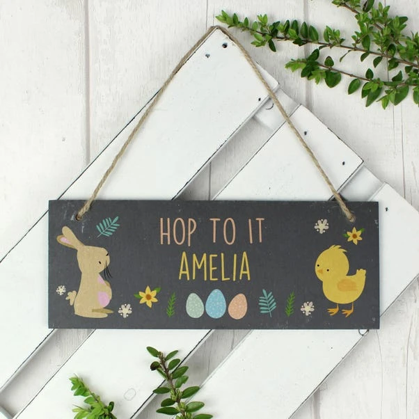 Personalised Easter Egg Hunt Slate Hanging Sign 5 Personalised Easter Egg Hunt Slate Hanging Sign - Image 3