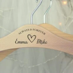 Personalised Always And Forever Wooden Coat Hanger