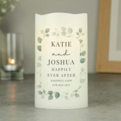 Personalised Botanical Free Text LED Candle