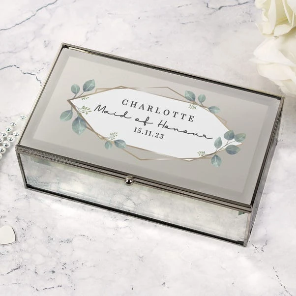 Personalised Botanical Mirrored Jewellery Box 3 Personalised Botanical Mirrored Jewellery Box