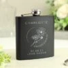 Personalised Monochrome Floral Wedding Party Black Hip Flask 1 Personalised Monochrome Floral Wedding Party Black Hip Flask -Personalised Sales Shop 30908397