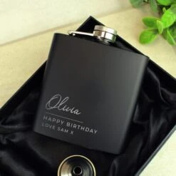 Personalised Any Occasion Black Hip Flask -Personalised Sales Shop 30908398 alt03
