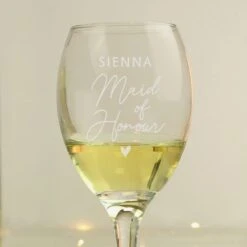 Personalised Maid Of Honour Wine Glass