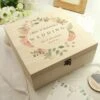 Personalised Floral Watercolour Wooden Memory Box 1 Personalised Floral Watercolour Wooden Memory Box -Personalised Sales Shop 30908449