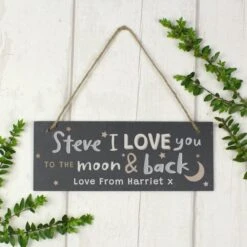 Personalised To The Moon And Back Hanging Slate Plaque -Personalised Sales Shop 30913871 alt03