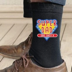Personalised Super Dad Men's Socks