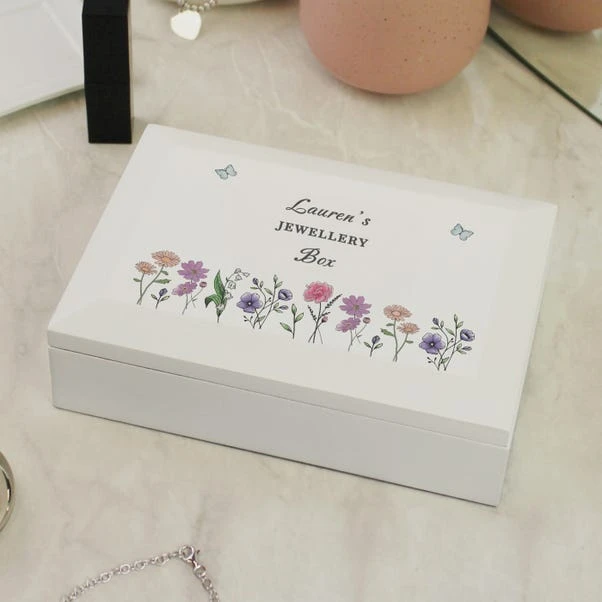 Personalised Wild Flowers Wooden Jewellery Box 4 Personalised Wild Flowers Wooden Jewellery Box - Image 2