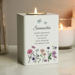 Personalised Wild Flowers Tealight Holder -Personalised Sales Shop 30985103 alt02